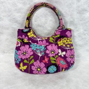 Vera Bradley Purple Floral Quilted Tote Bag EUC